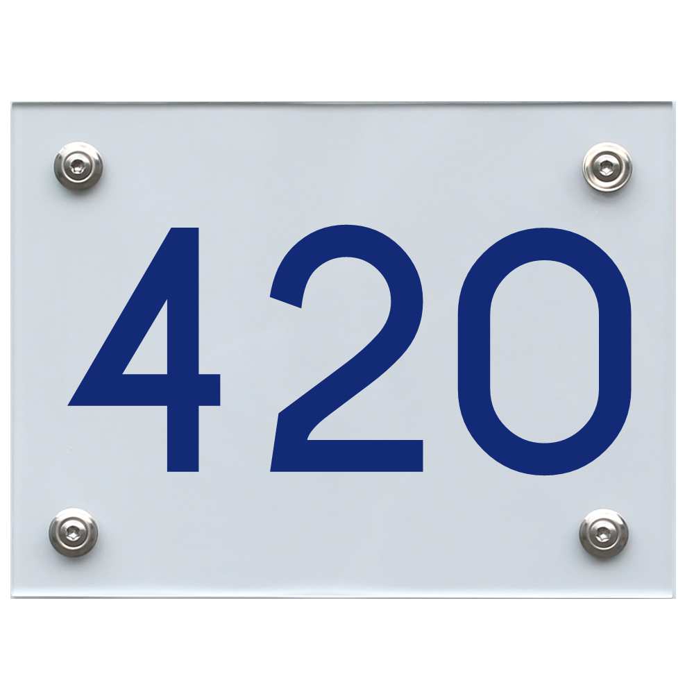 Hausnummernschild 420 blau