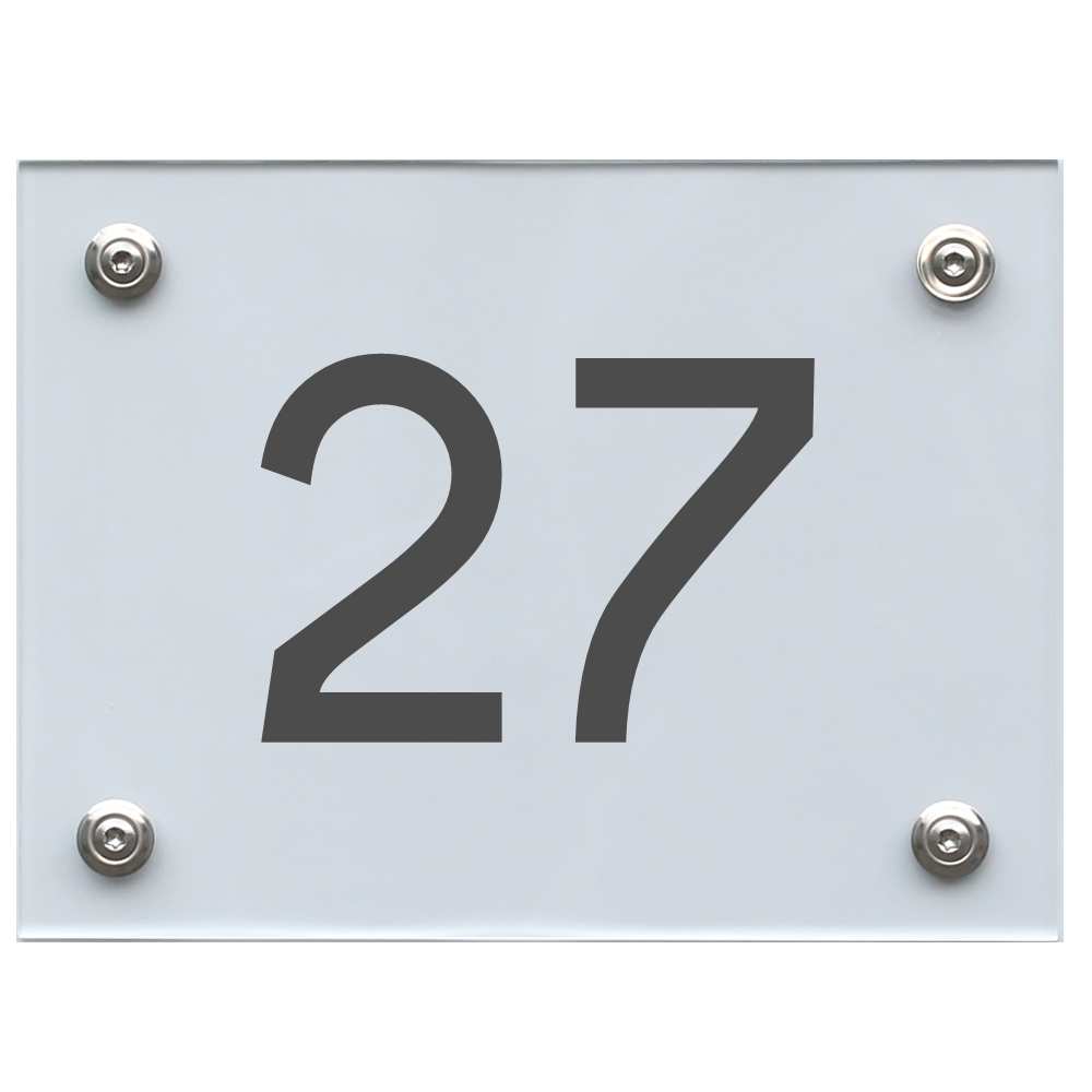 Hausnummernschild 27 dunkelgrau