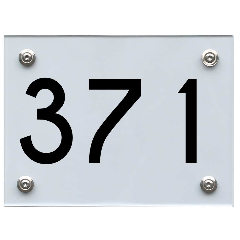 Hausnummernschild 371 schwarz