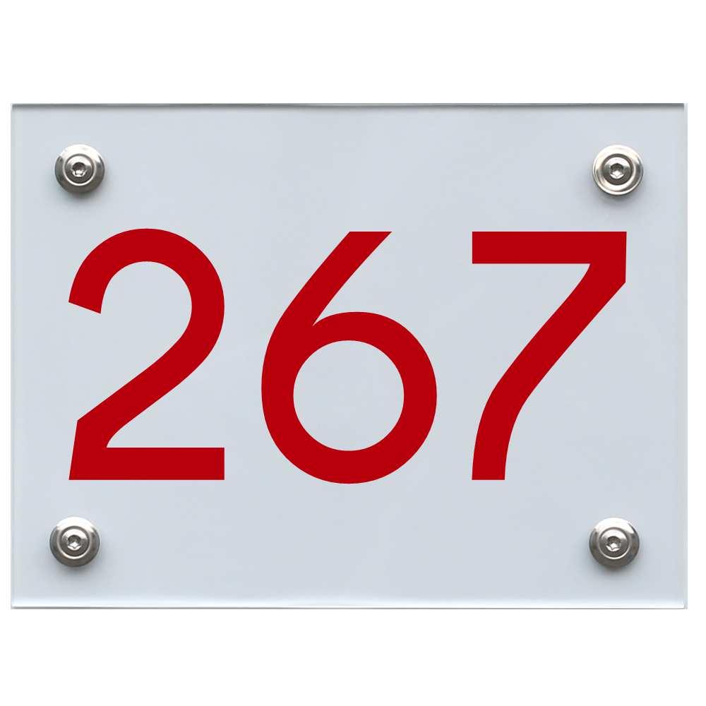 Hausnummernschild 267 rot