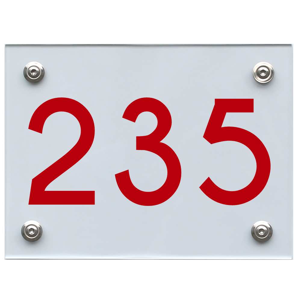 Hausnummernschild 235 rot
