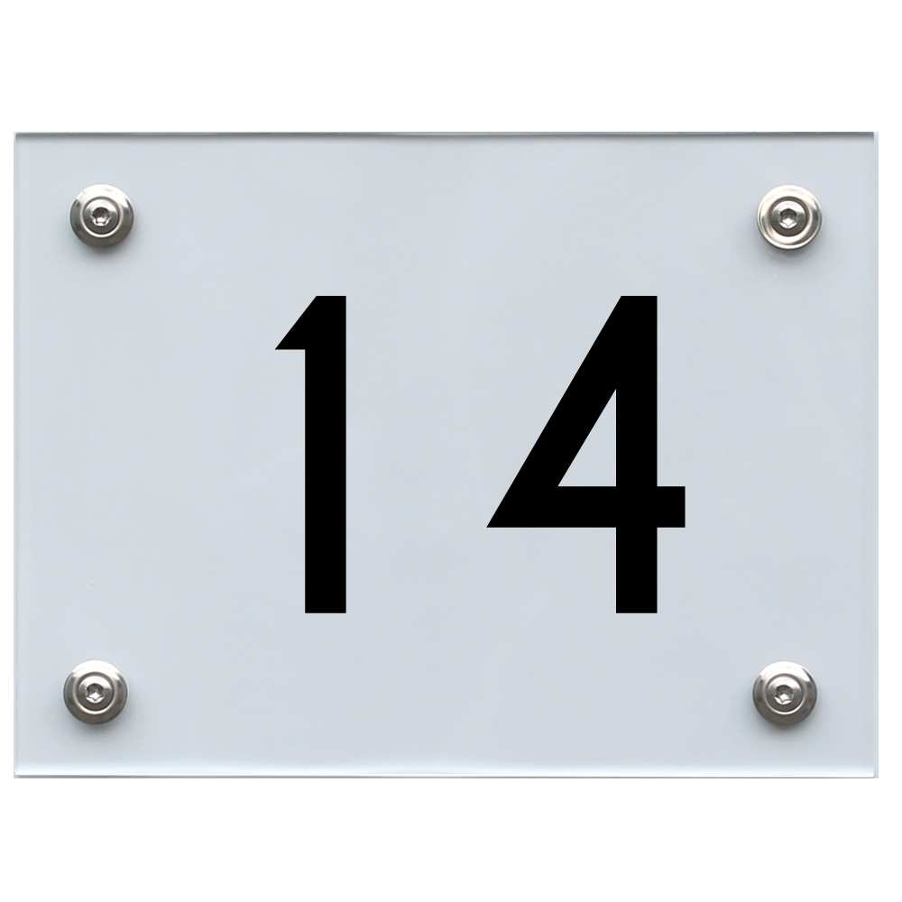 Hausnummernschild 14 schwarz