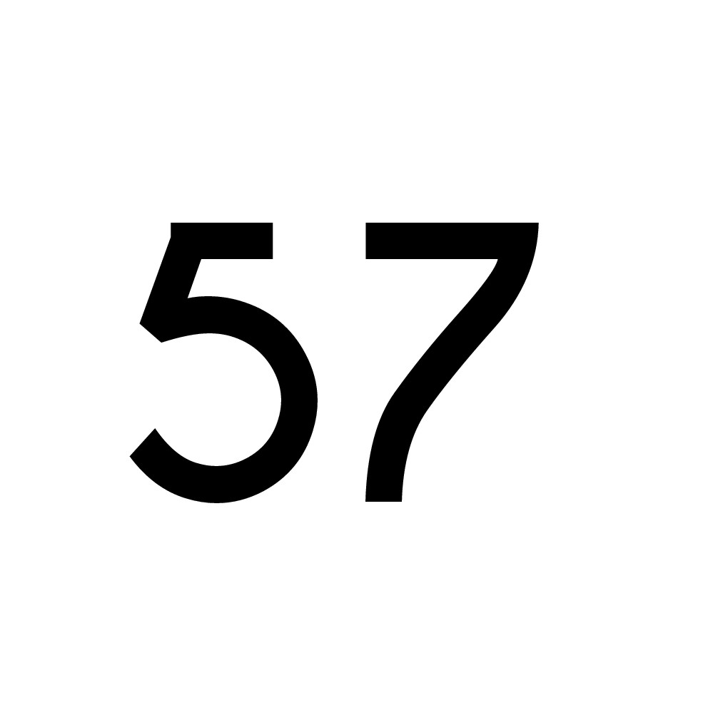 Hausnummer Aufkleber 57 schwarz