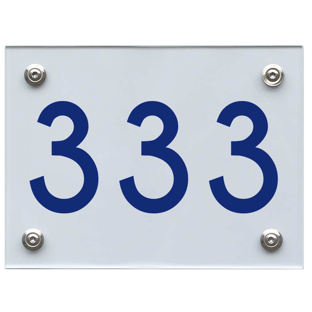 Hausnummernschild 333 blau