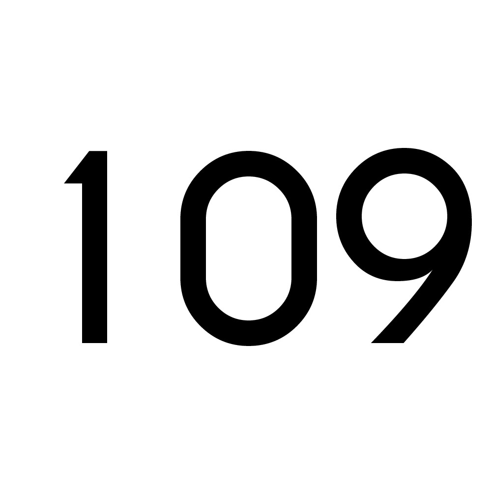 Hausnummer Aufkleber 109 schwarz