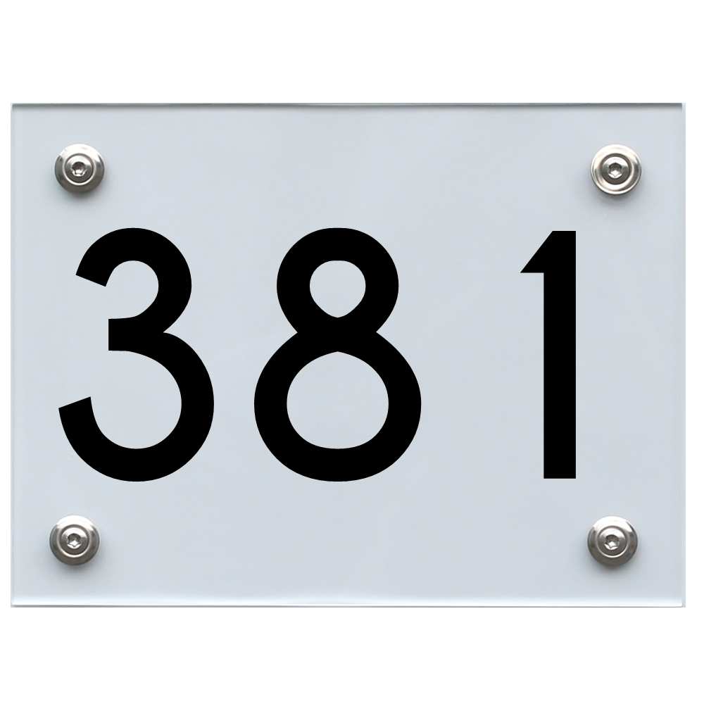 Hausnummernschild 381 schwarz