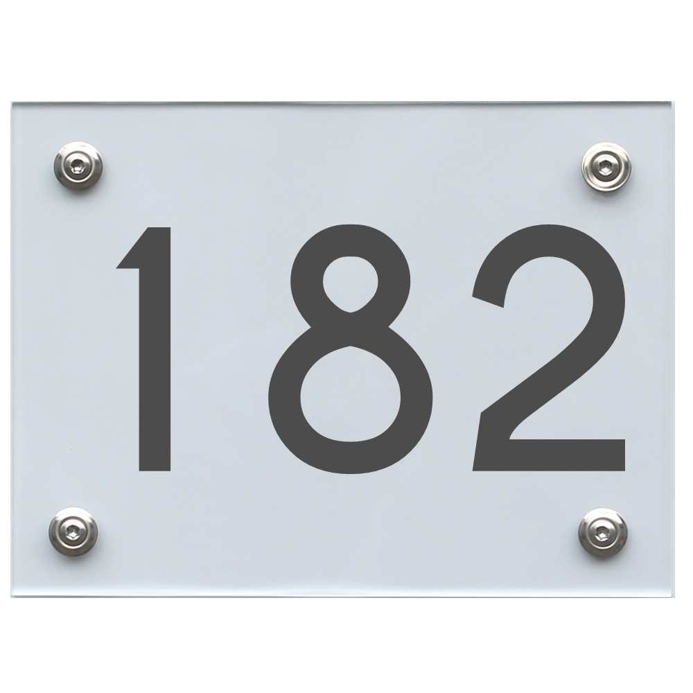Hausnummernschild 182 dunkelgrau
