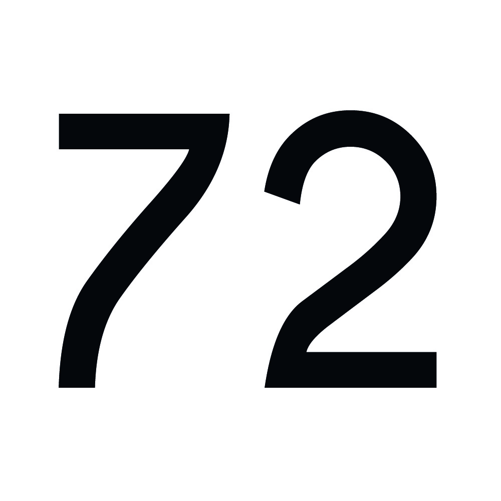 Zahlenaufkleber 72 schwarz