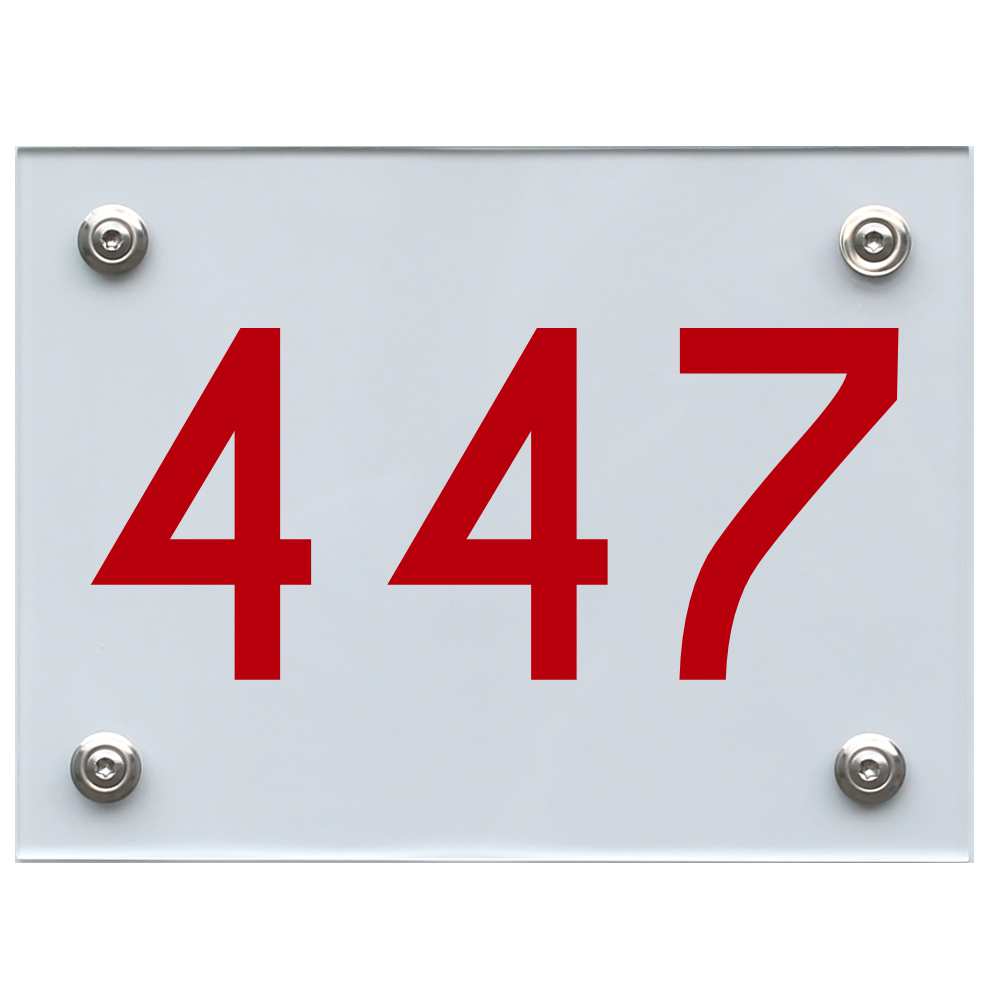 Hausnummernschild 447 rot