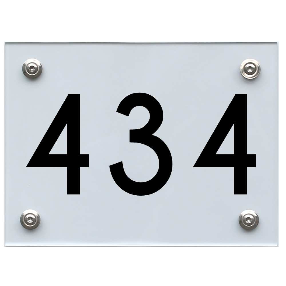 Hausnummernschild 434 schwarz
