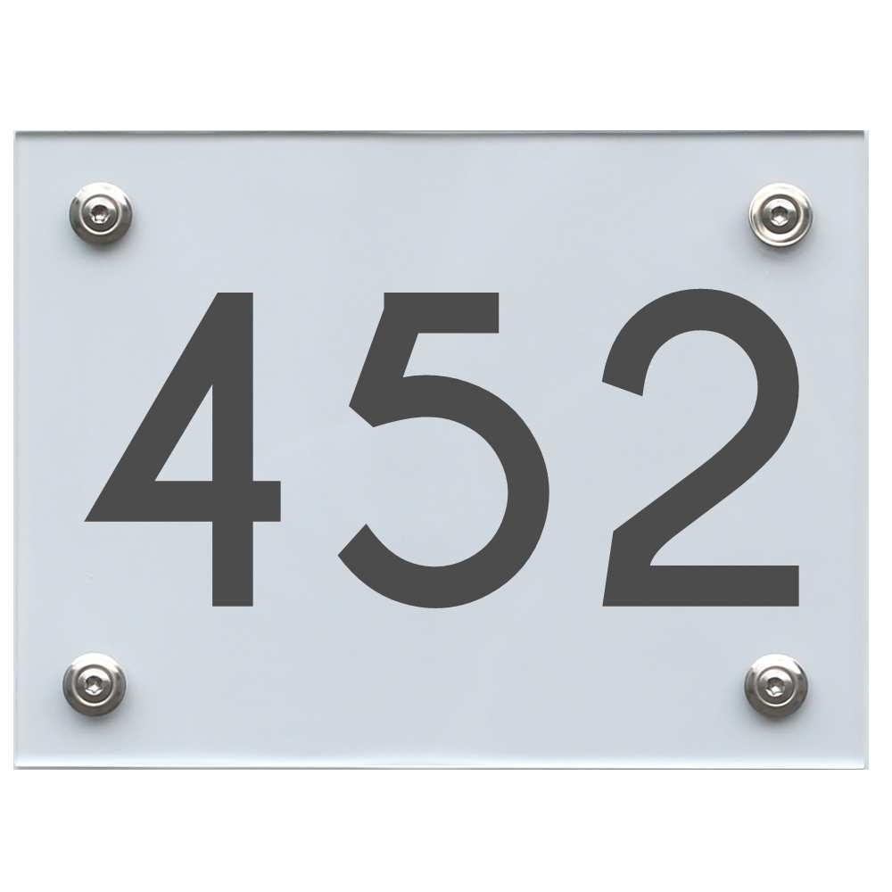 Hausnummernschild 452 dunkelgrau