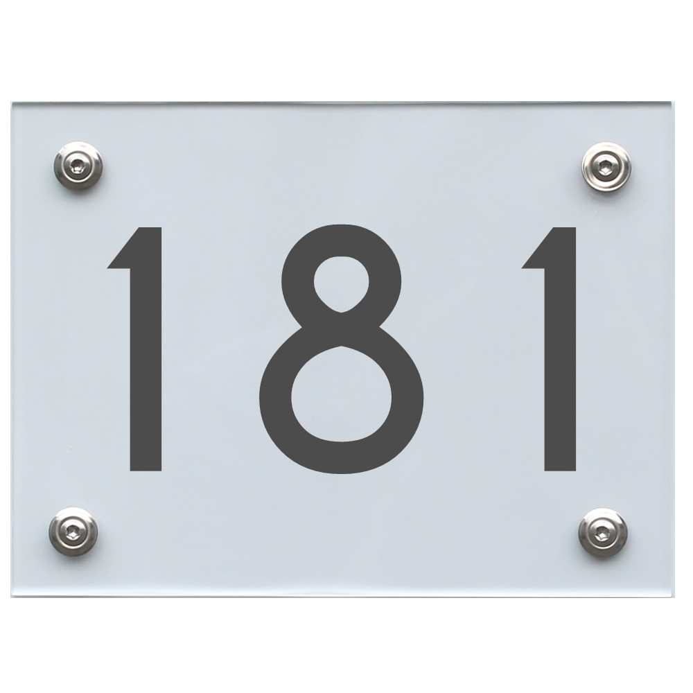 Hausnummernschild 181 dunkelgrau
