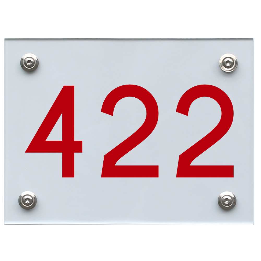 Hausnummernschild 422 rot