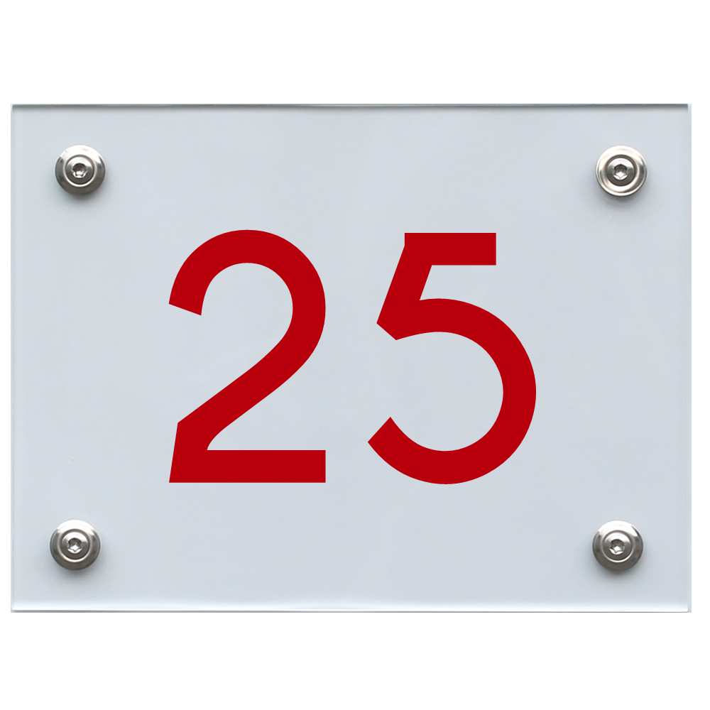 Hausnummernschild 25 rot