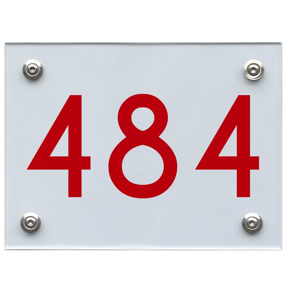 Hausnummernschild 484 rot