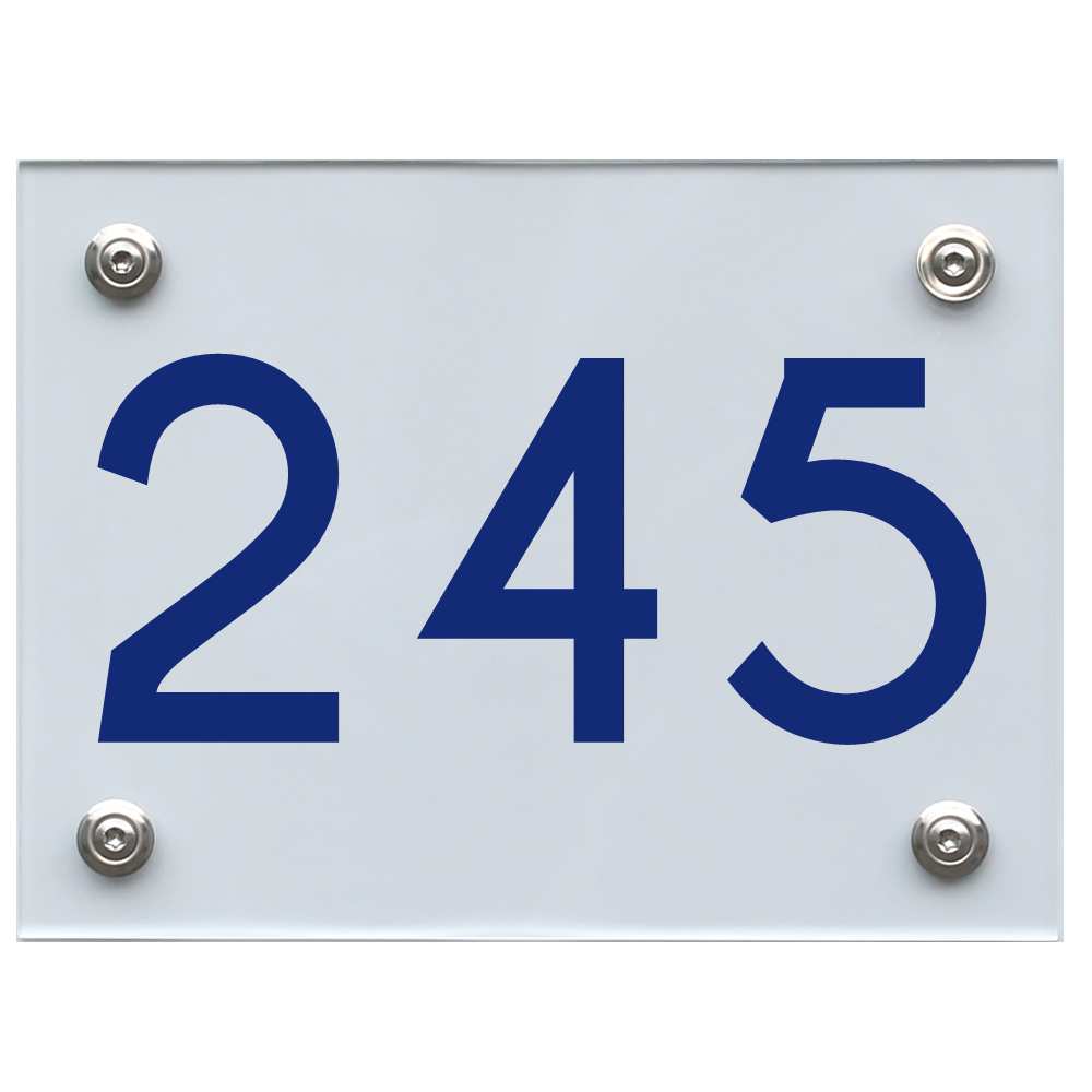Hausnummernschild 245 blau