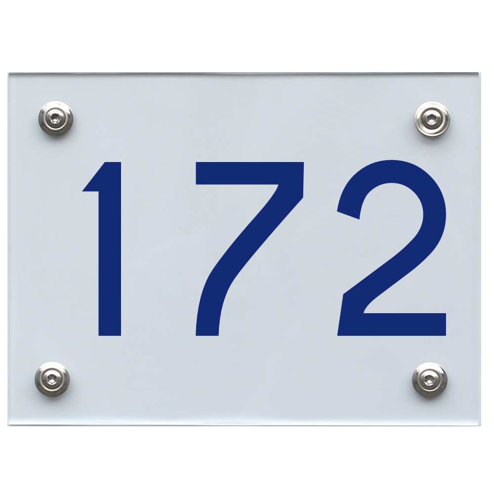 Hausnummernschild 172 blau