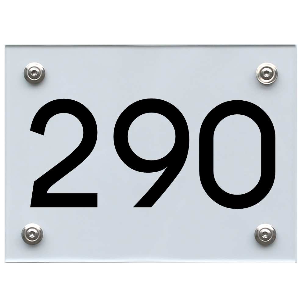Hausnummernschild 290 schwarz