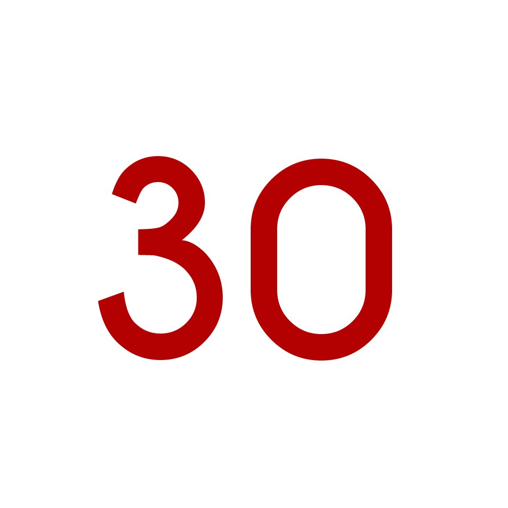 Hausnummer Aufkleber 30 rot