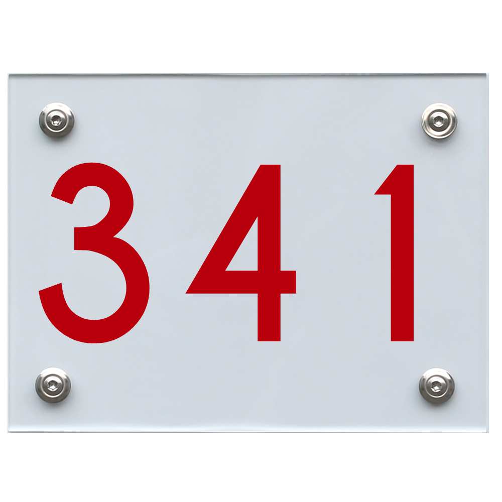Hausnummernschild 341 rot