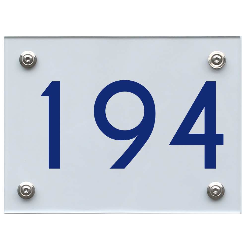 Hausnummernschild 194 blau