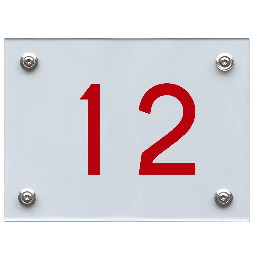 Hausnummernschild 12 rot