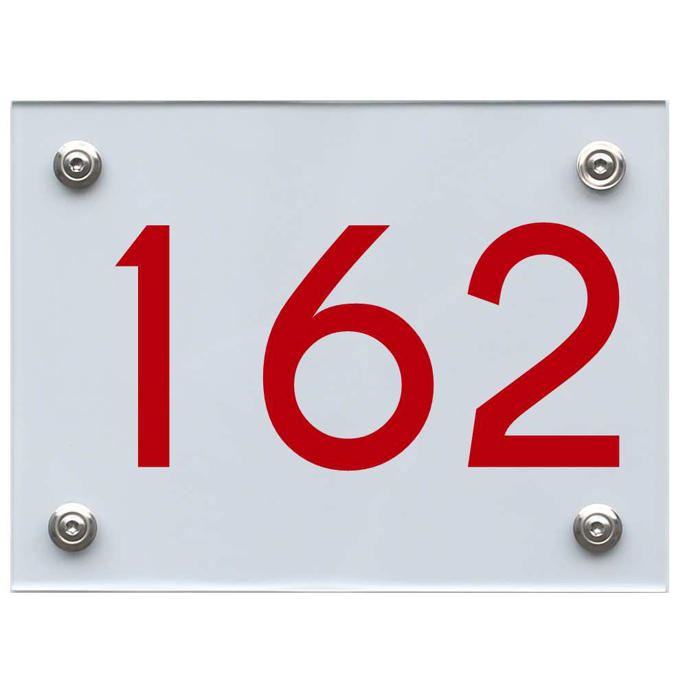 Hausnummernschild 162 rot
