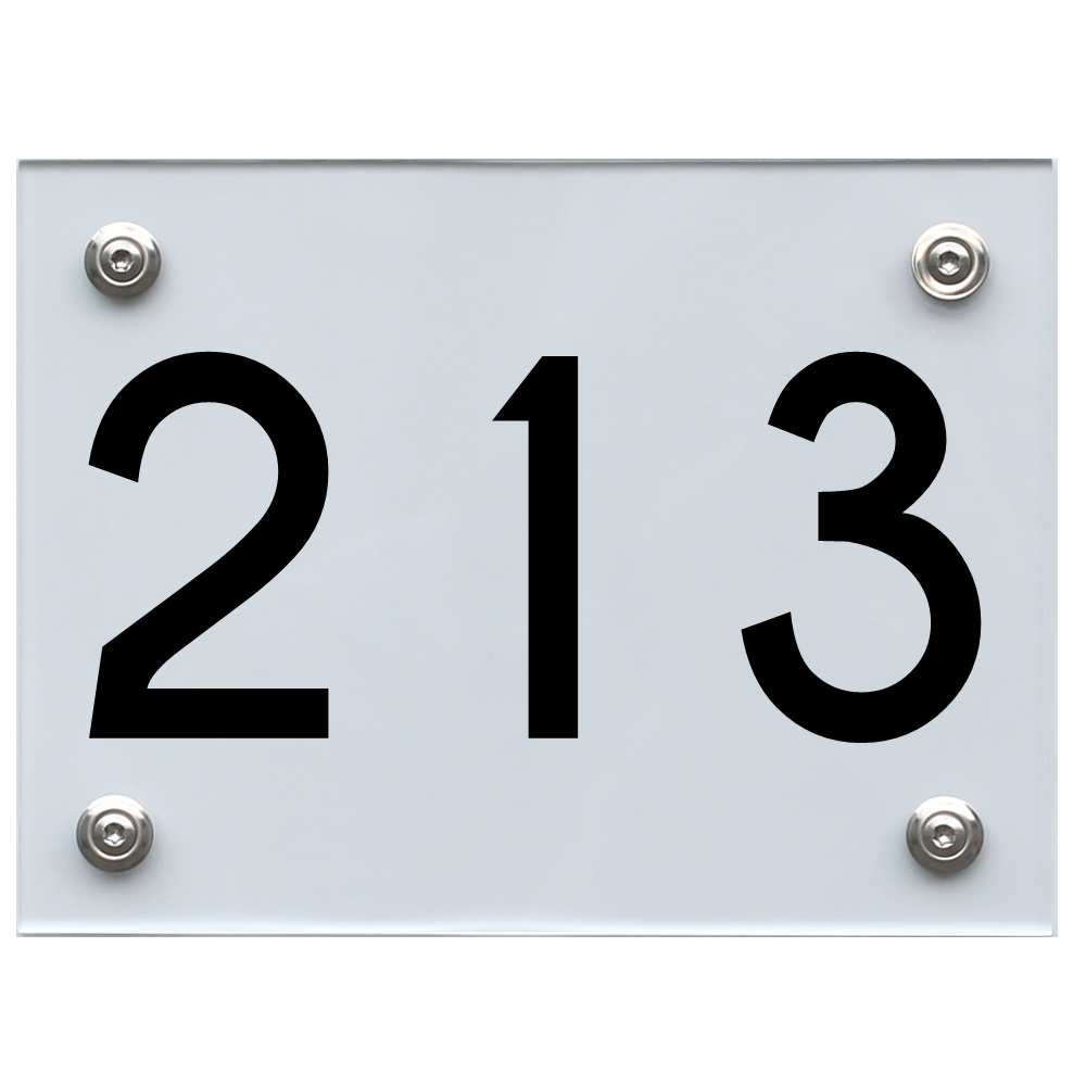 Hausnummernschild 213 schwarz