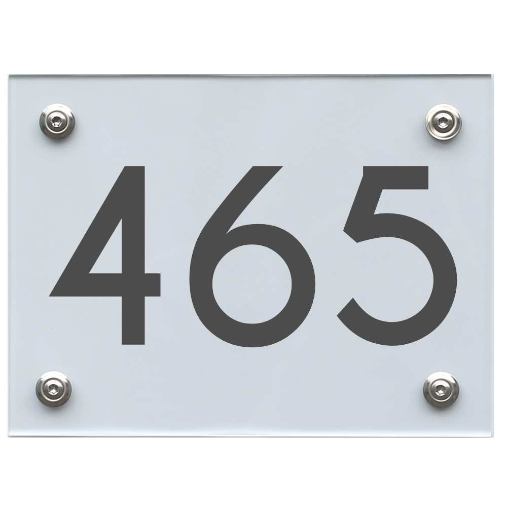 Hausnummernschild 465 dunkelgrau