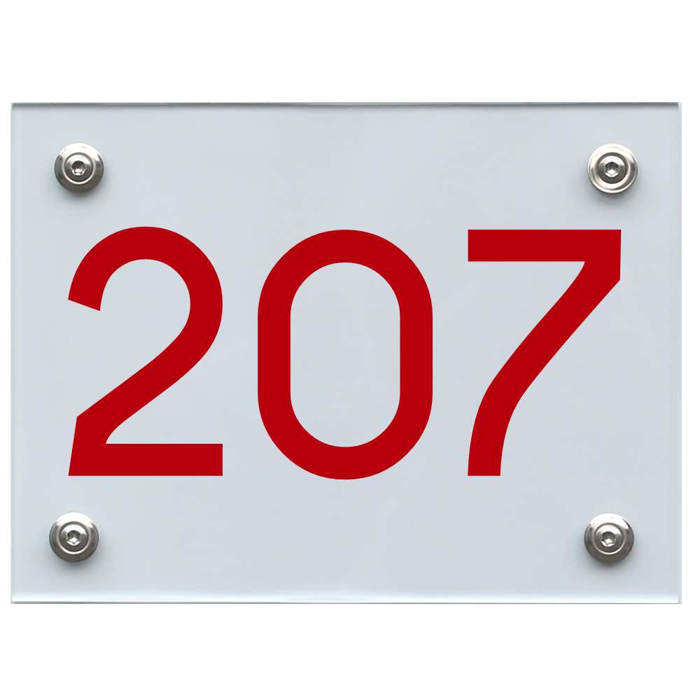 Hausnummernschild 207 rot