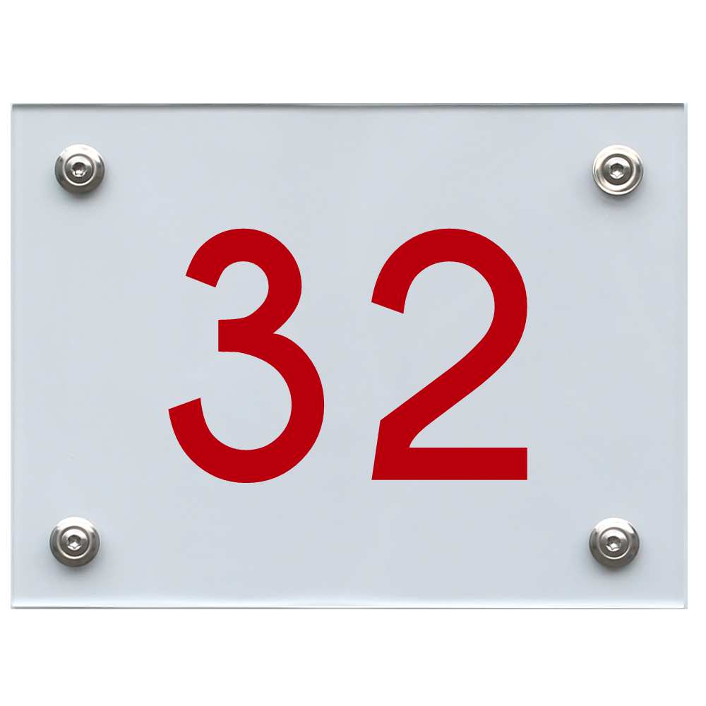 Hausnummernschild 32 rot