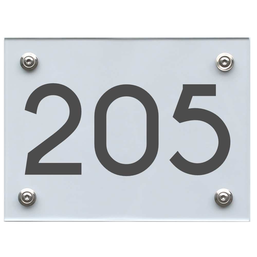 Hausnummernschild 205 dunkelgrau