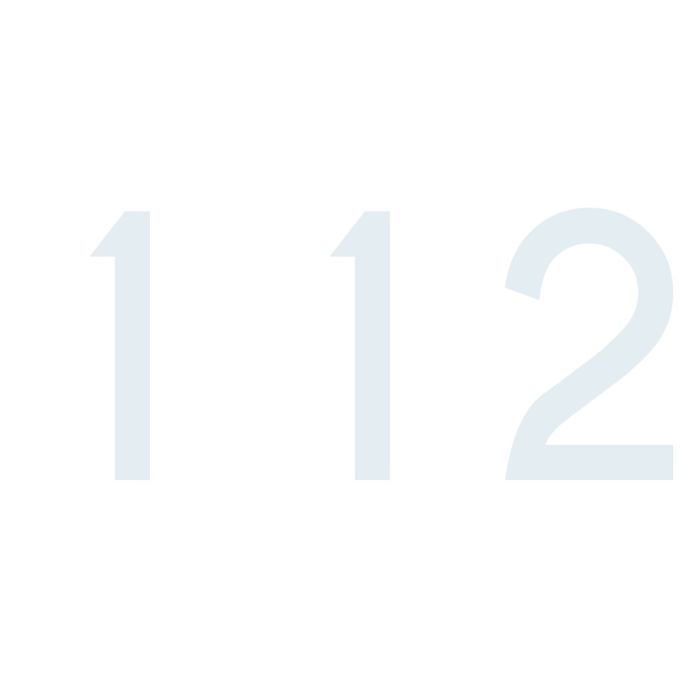 Hausnummer Aufkleber 112 weiss