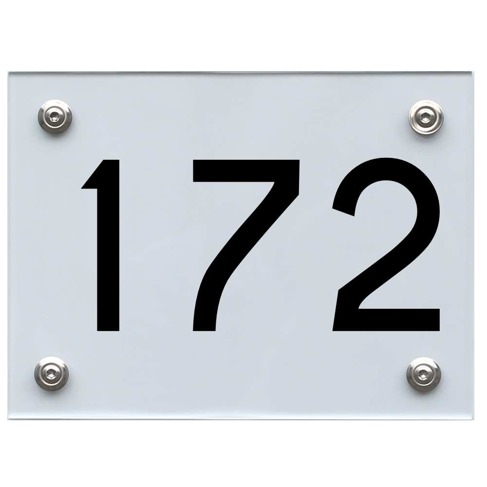 Hausnummernschild 172 schwarz