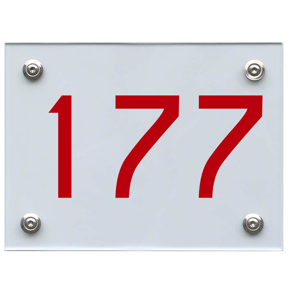 Hausnummernschild 177 rot