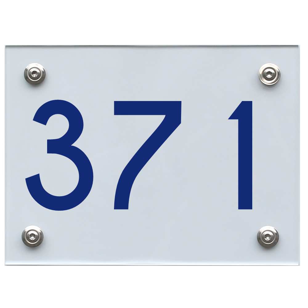 Hausnummernschild 371 blau
