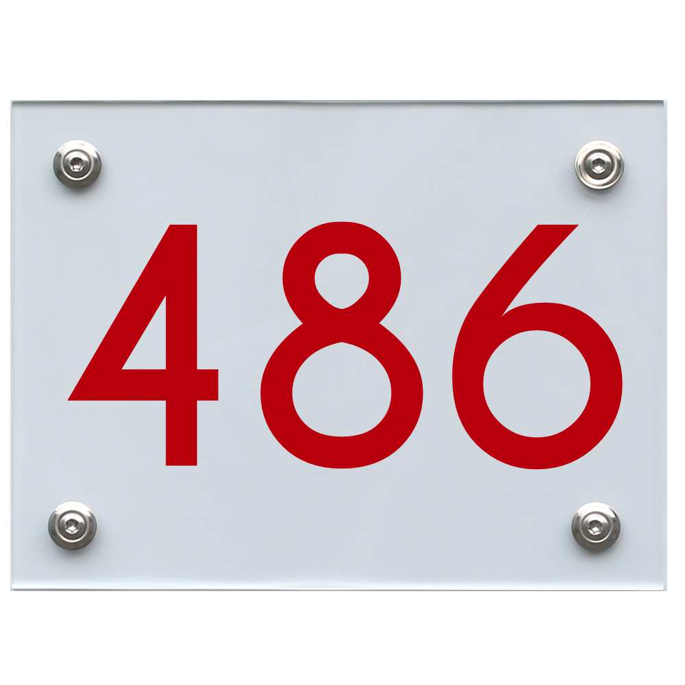 Hausnummernschild 486 rot