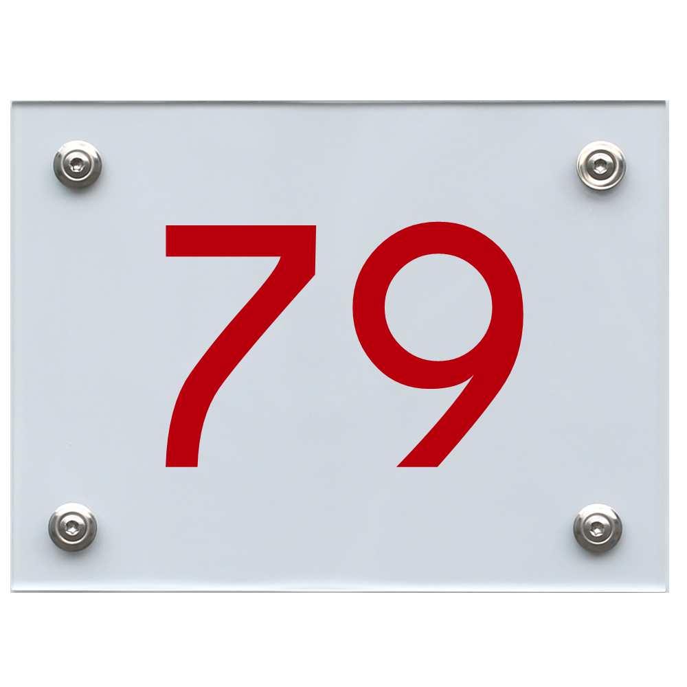 Hausnummernschild 79 rot