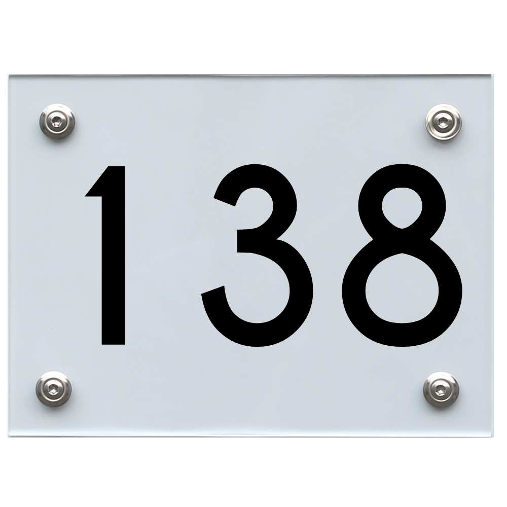 Hausnummernschild 138 schwarz
