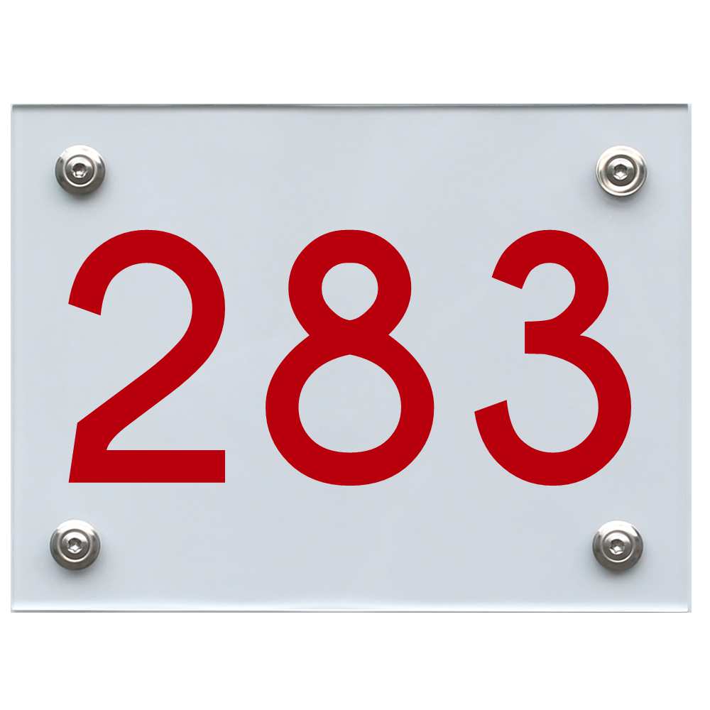 Hausnummernschild 283 rot