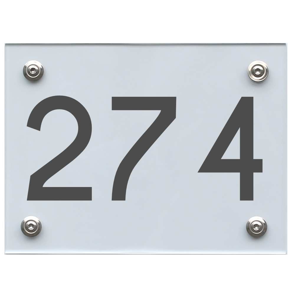 Hausnummernschild 274 dunkelgrau