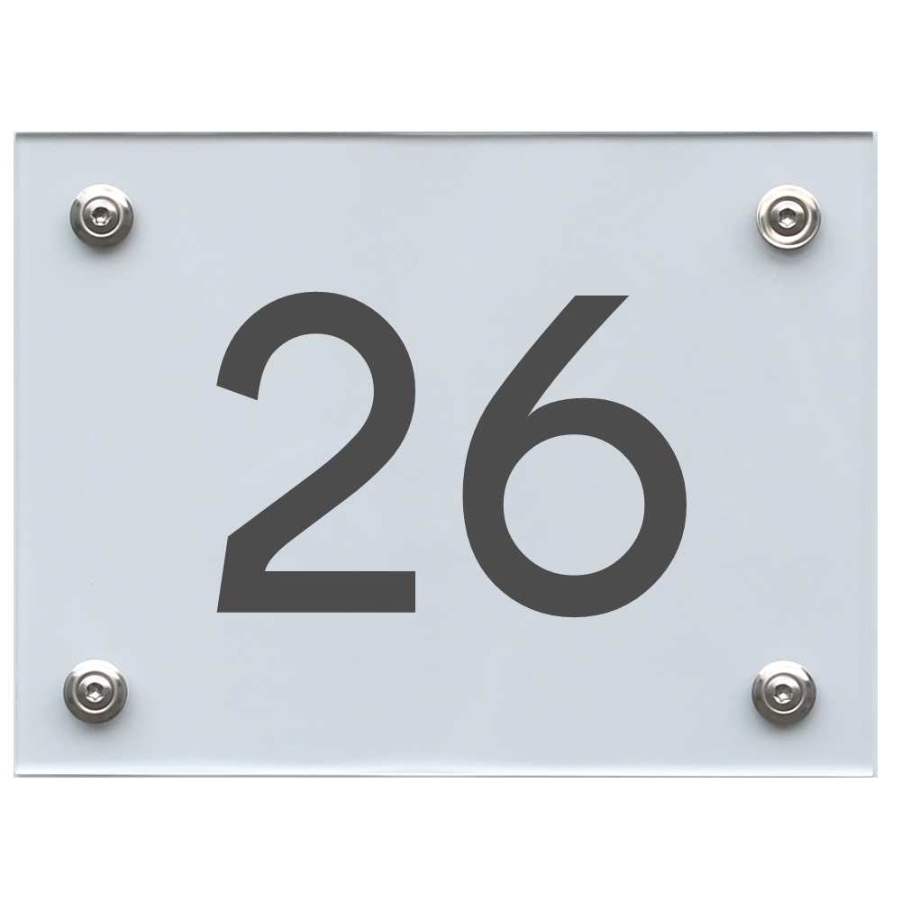 Hausnummernschild 26 dunkelgrau