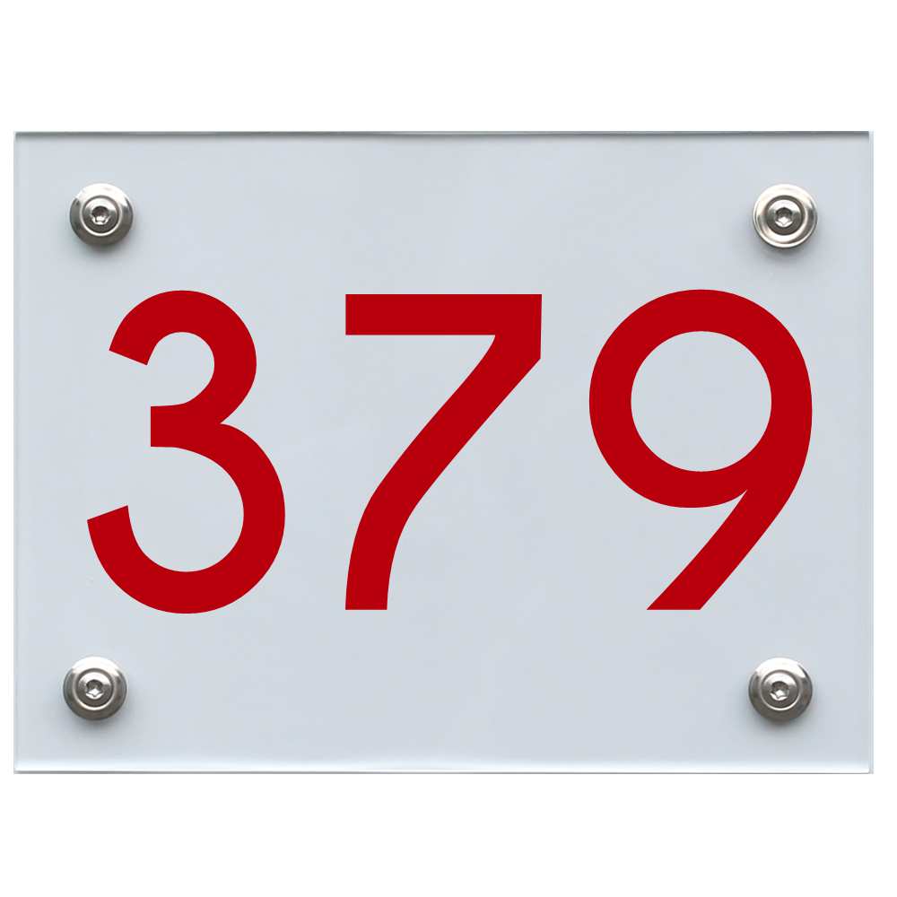 Hausnummernschild 379 rot