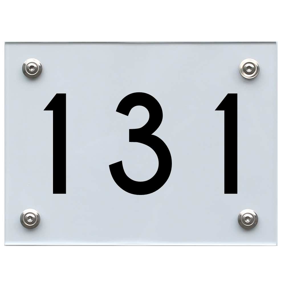 Hausnummernschild 131 schwarz