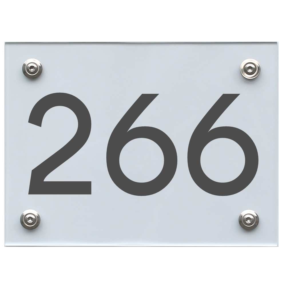 Hausnummernschild 266 dunkelgrau