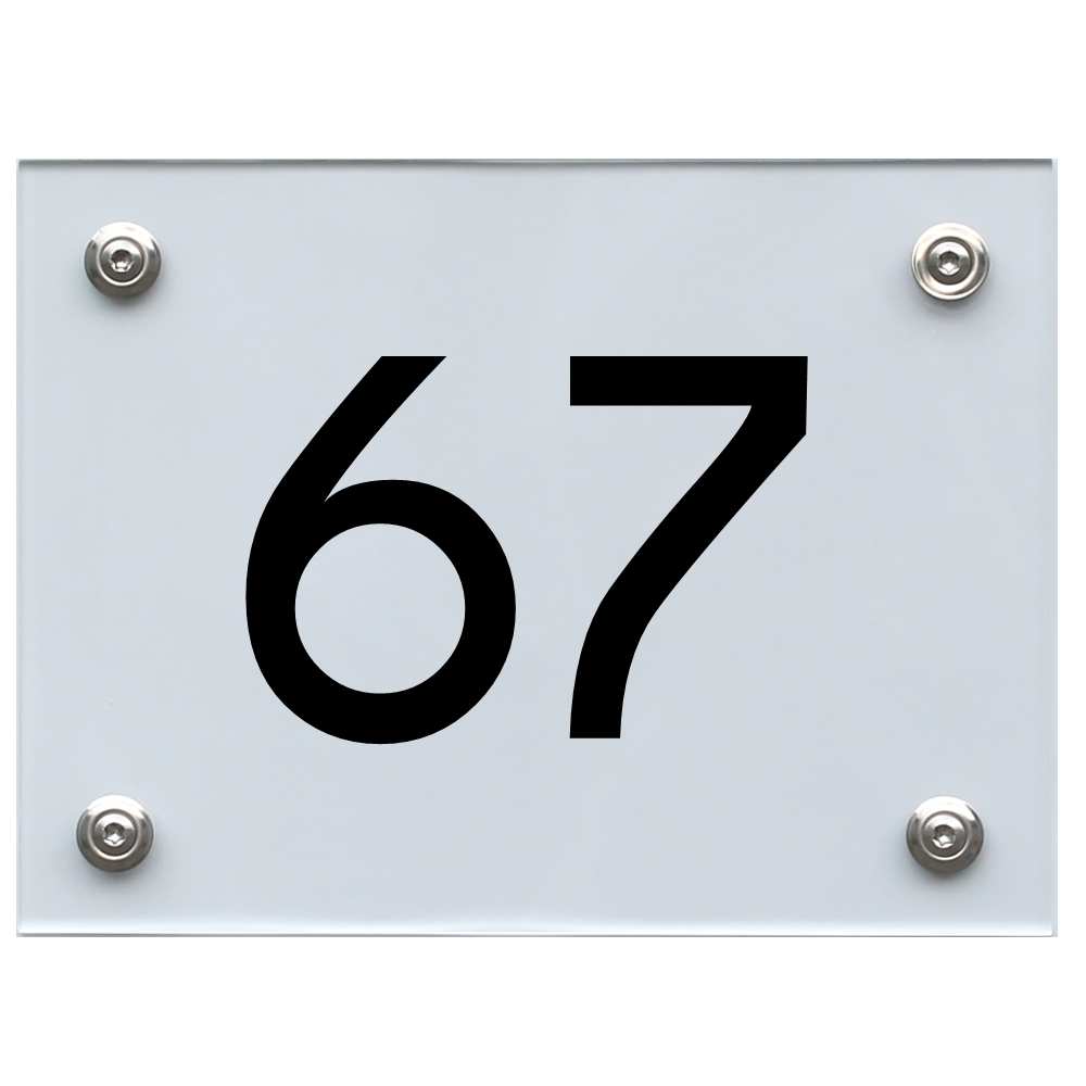 Hausnummernschild 67 schwarz