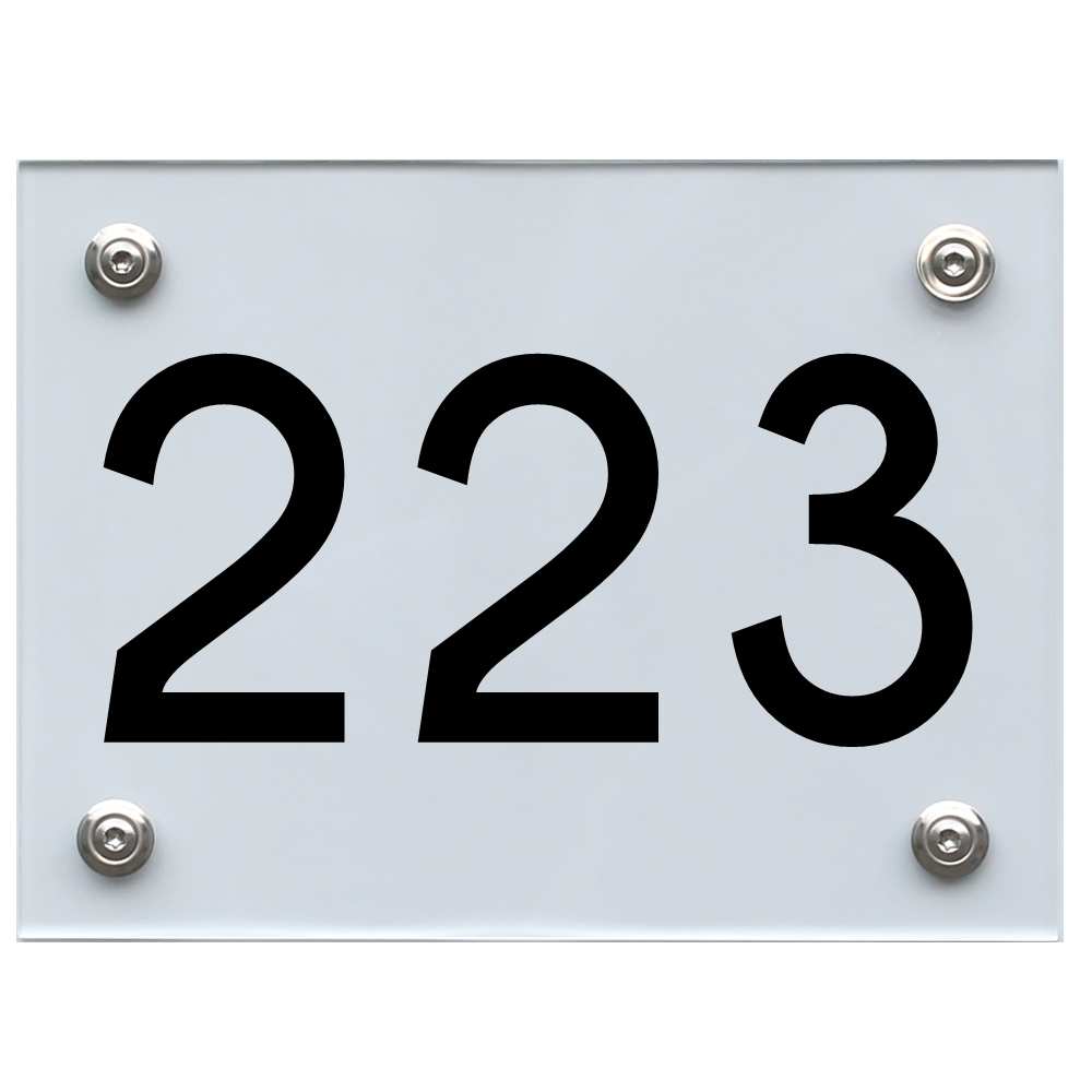 Hausnummernschild 223 schwarz