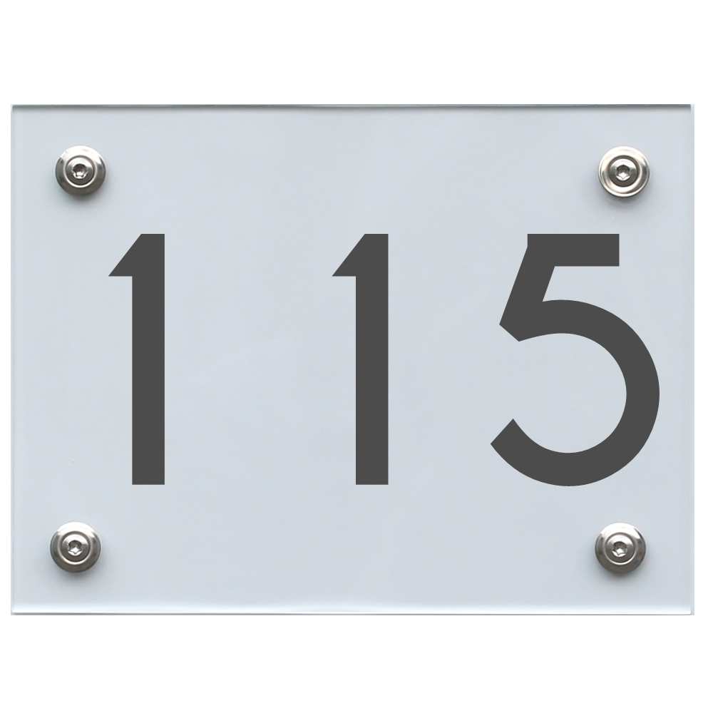 Hausnummernschild 115 dunkelgrau