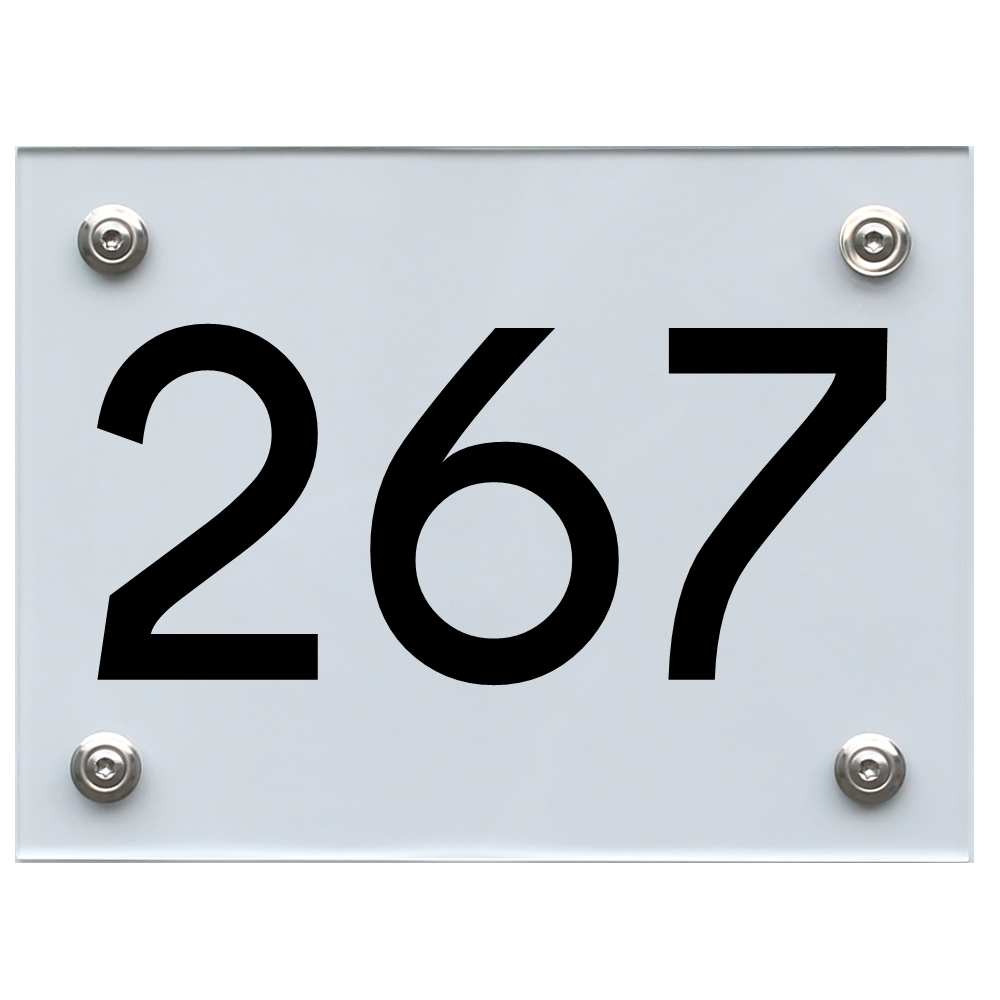 Hausnummernschild 267 schwarz