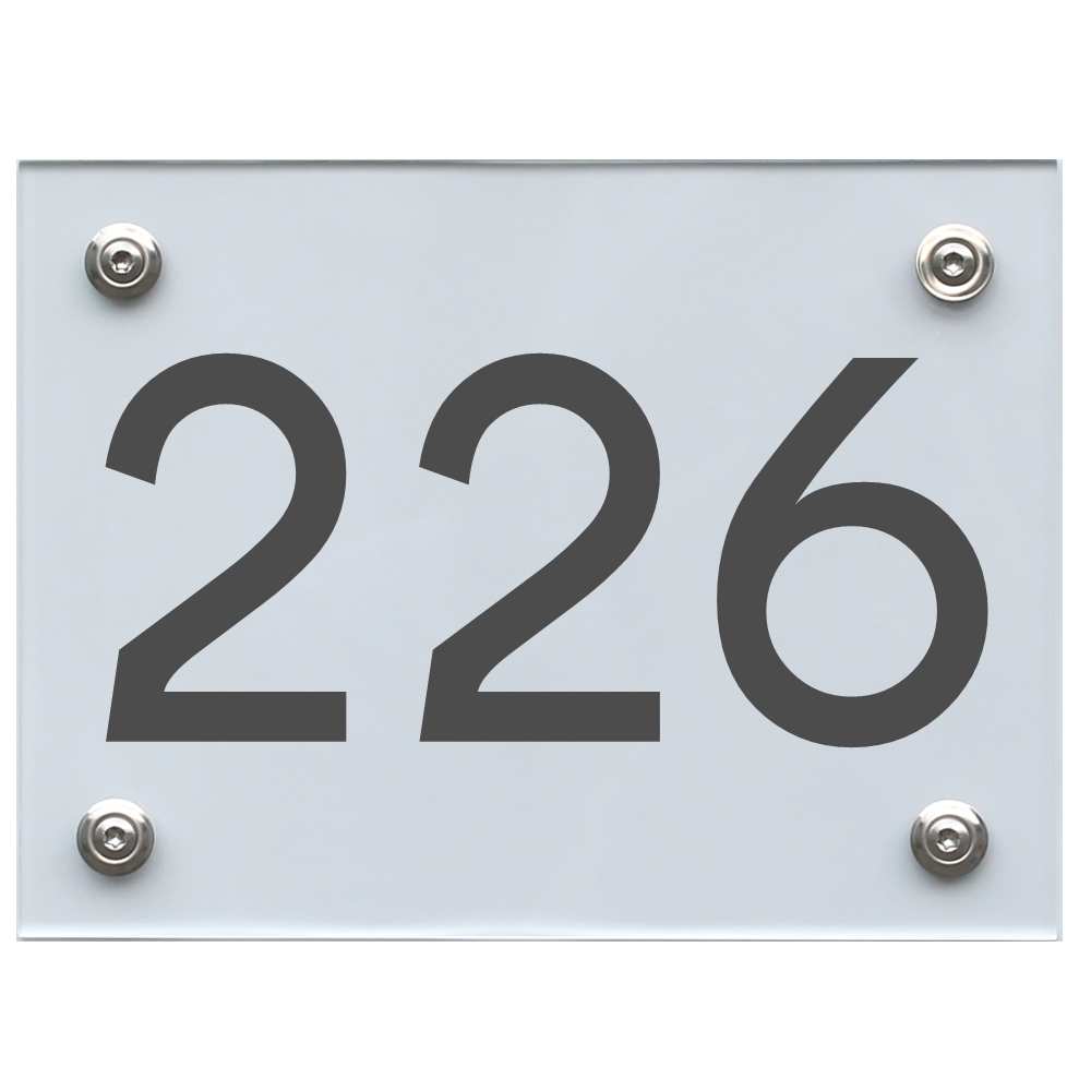 Hausnummernschild 226 dunkelgrau